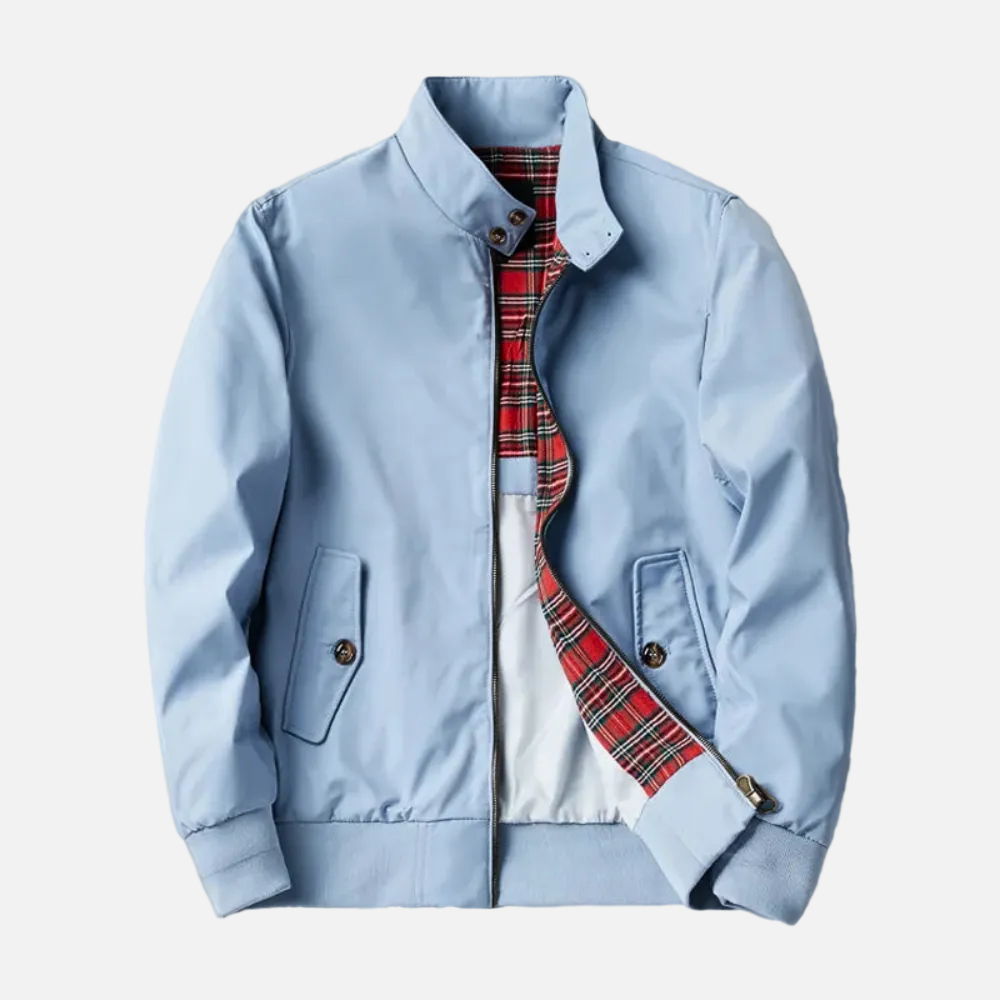 Blouson Jacke für Herren mit Stehkragen und kariertem Innenfutter