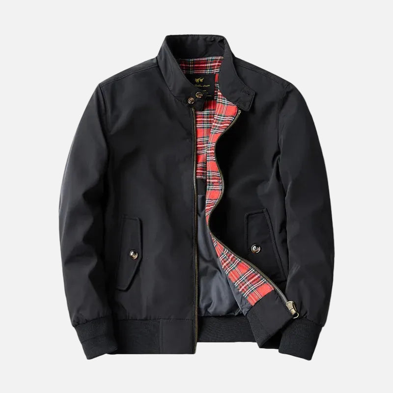 Blouson Jacke für Herren mit Stehkragen und kariertem Innenfutter