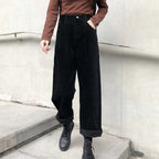 Hochtaillierte Cordhose für Damen mit fünf Taschen 0