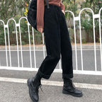 Hochtaillierte Cordhose für Damen mit fünf Taschen 2