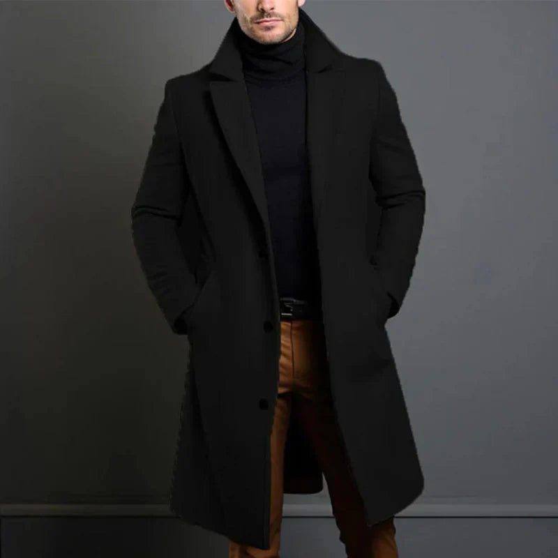 Hochwertiger Wollmantel im Trenchcoat-Stil für Herren 0