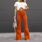 Hohe Taille Cordhose für Damen | Vintage-Stil mit weitem Bein 1