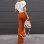Hohe Taille Cordhose für Damen | Vintage-Stil mit weitem Bein 2