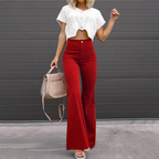 Hohe Taille Cordhose für Damen | Vintage-Stil mit weitem Bein 3