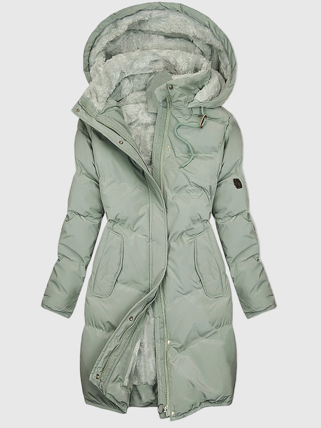 Isolierte Damenjacke mit Abnehmbarer Kapuze | Elegante Übergangsjacke 0