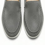 Loafer Schuhe für Herren in Velours-Optik mit Mokassin-Naht und Gummisohle