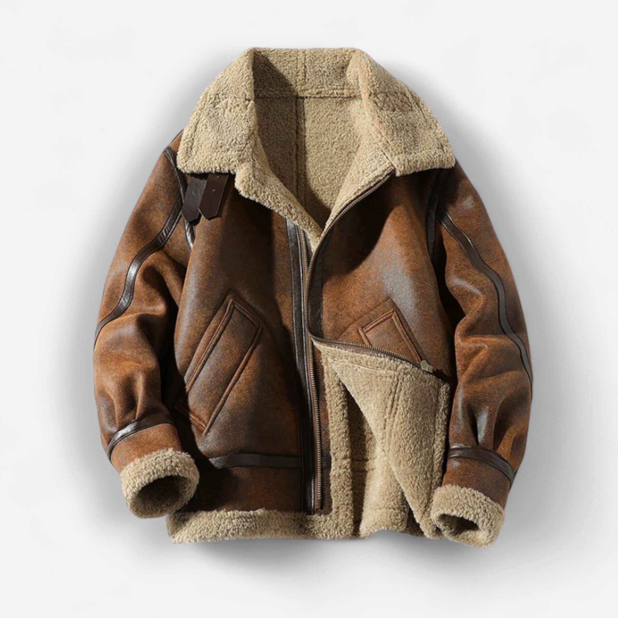 Klassische Fliegerjacke mit Fleecefutter für Herren