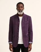 Herren Jacke in Lederoptik mit Stehkragen und Knopfleiste