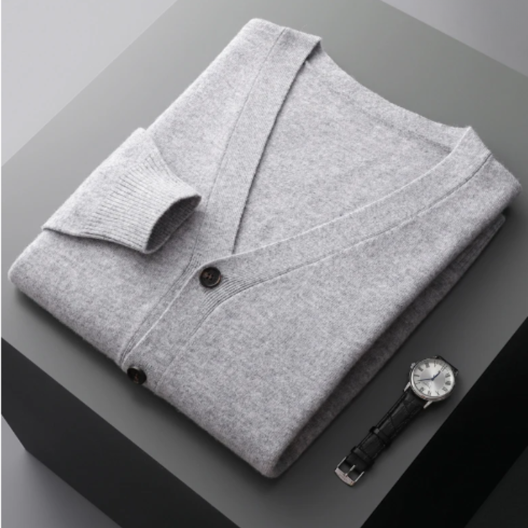 Klassischer Herren Knit Cardigan mit Knöpfen und V-Ausschnitt