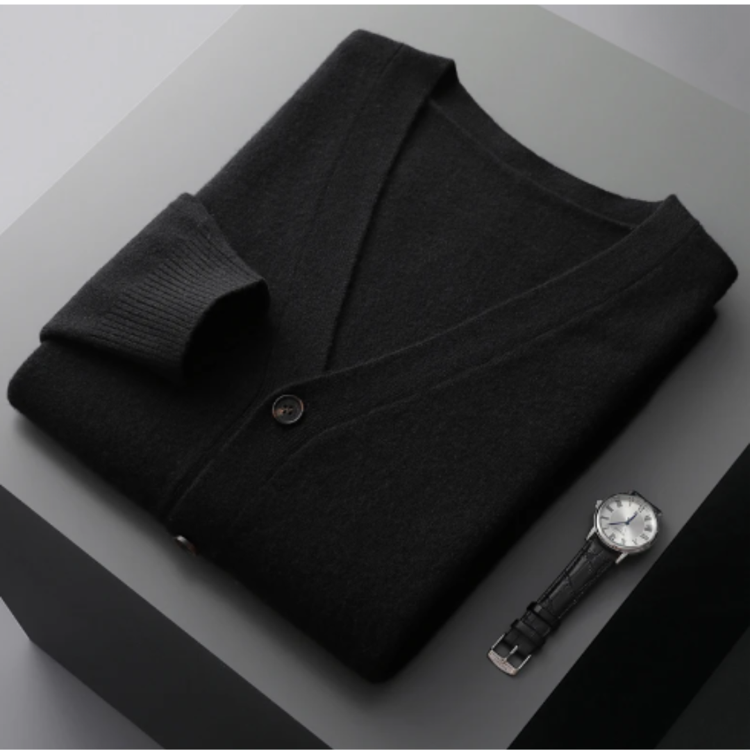 Klassischer Herren Knit Cardigan mit Knöpfen und V-Ausschnitt