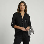 Casual Bluse für Damen ohne Kragen