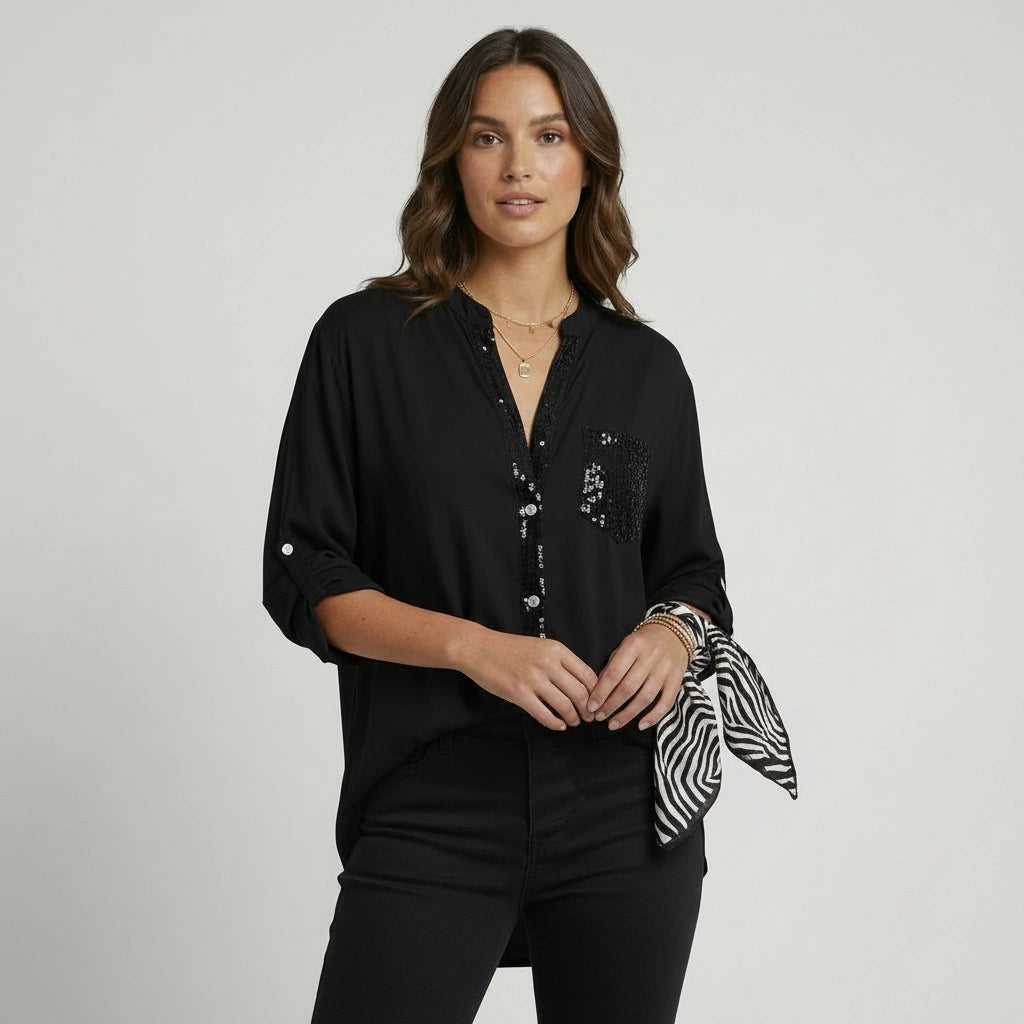 Casual Bluse für Damen ohne Kragen