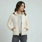 Leichte Steppjacke für Damen mit Stehkragen im einfarbigen Design