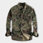 Shirtjacke für Herren im Camouflage-Design mit Knopfverschluss und Brusttaschen