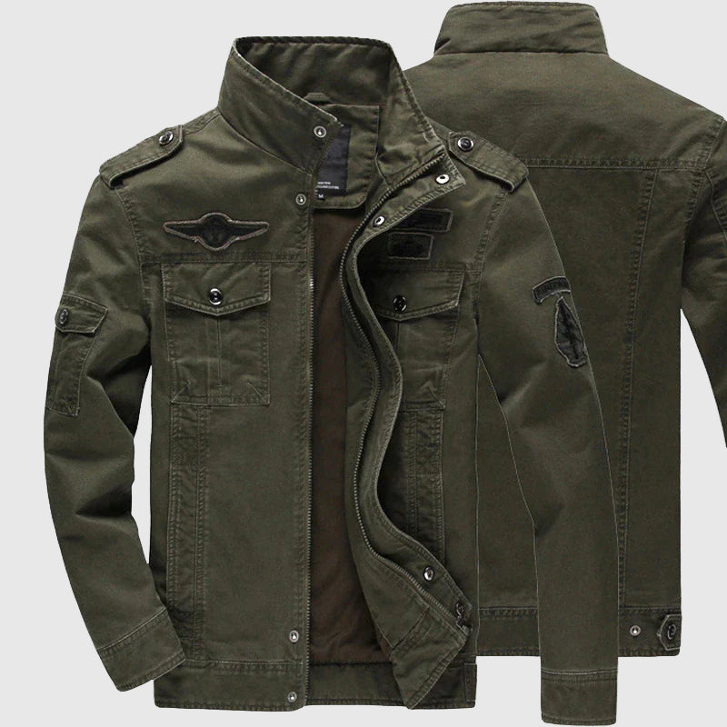 Langärmlige Bikerjacke Herren im Slim-Fit Design 0