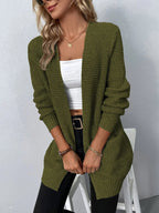 Langärmlige Strickjacke Damen, Klassisch und Bequem 1