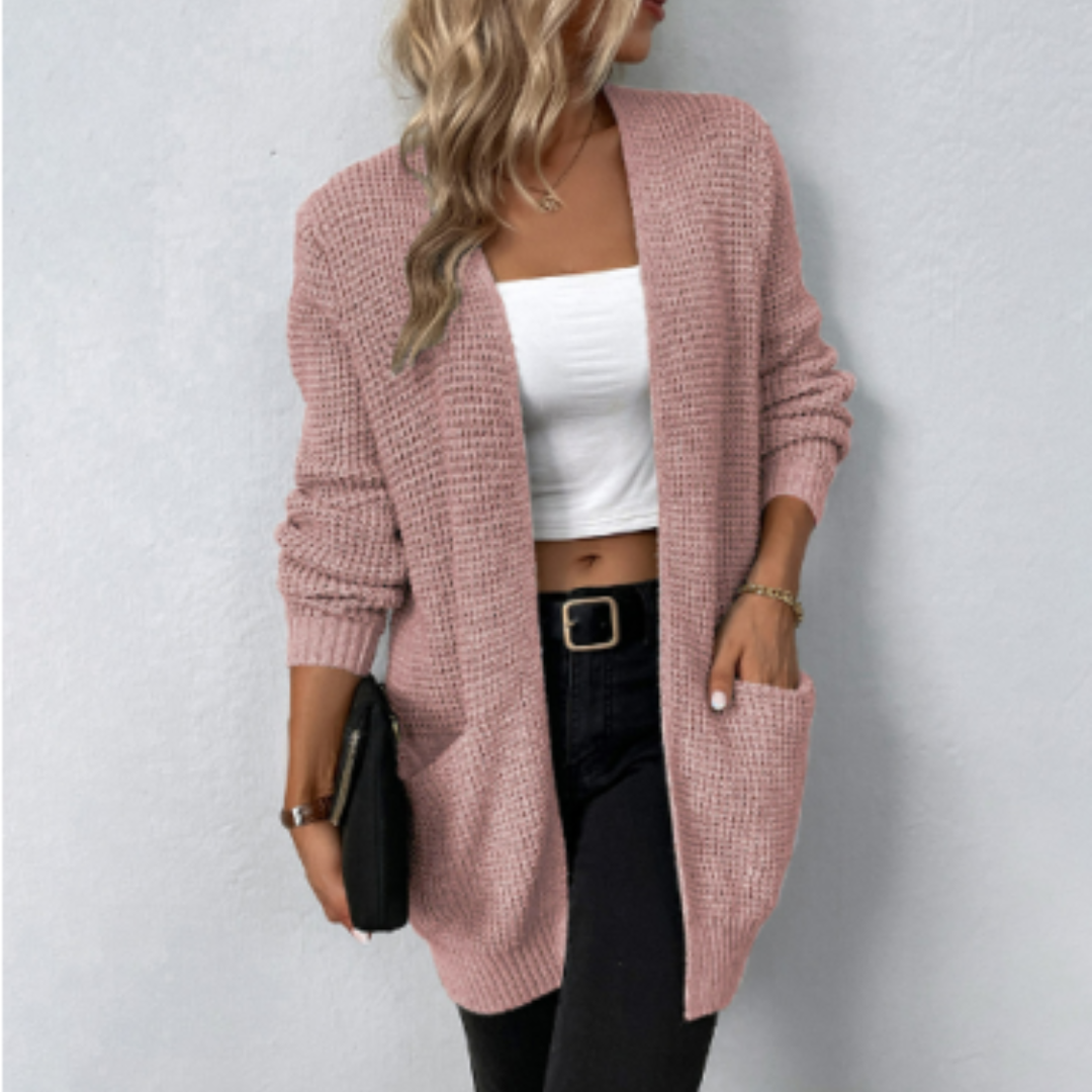 Langärmlige Strickjacke Damen, Klassisch und Bequem 7
