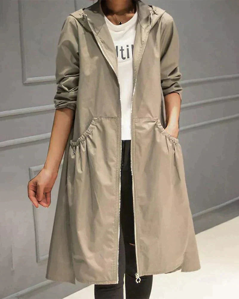 Lange Damen Regenjacke, Wasserdicht und Atmungsaktiv 0