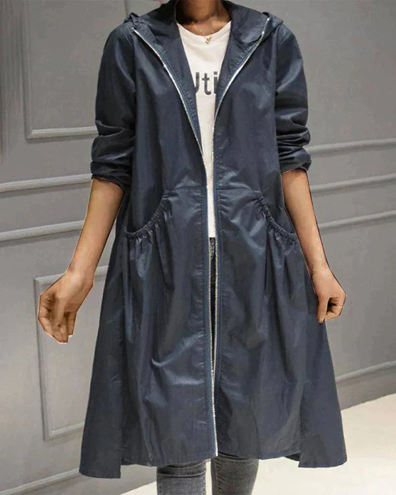 Lange Damen Regenjacke, Wasserdicht und Atmungsaktiv 6