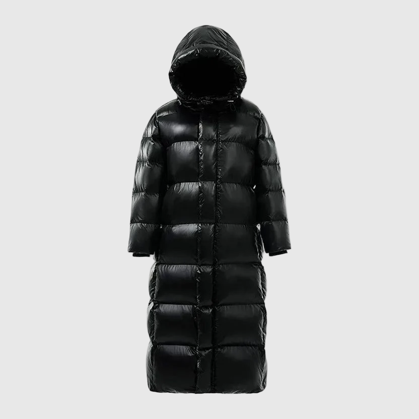 Lange Schwarze Winterjacke für Damen | Warm 0