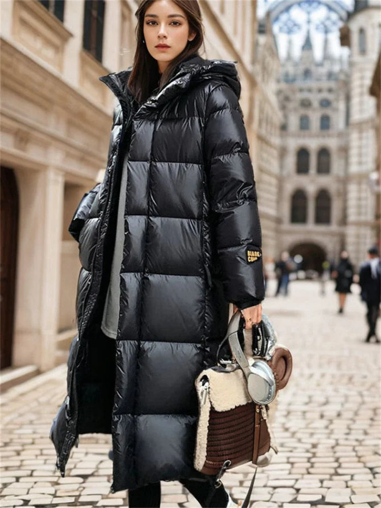 Lange Schwarze Winterjacke für Damen | Warm 1