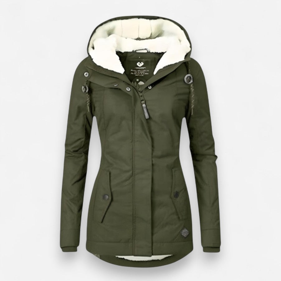 Wasserdichte Winterjacke für Damen mit Kapuze