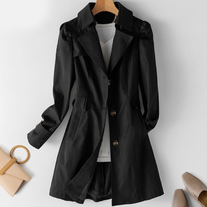 Kurzer Trenchcoat für Damen mit Reverskragen | klassisches Design 3