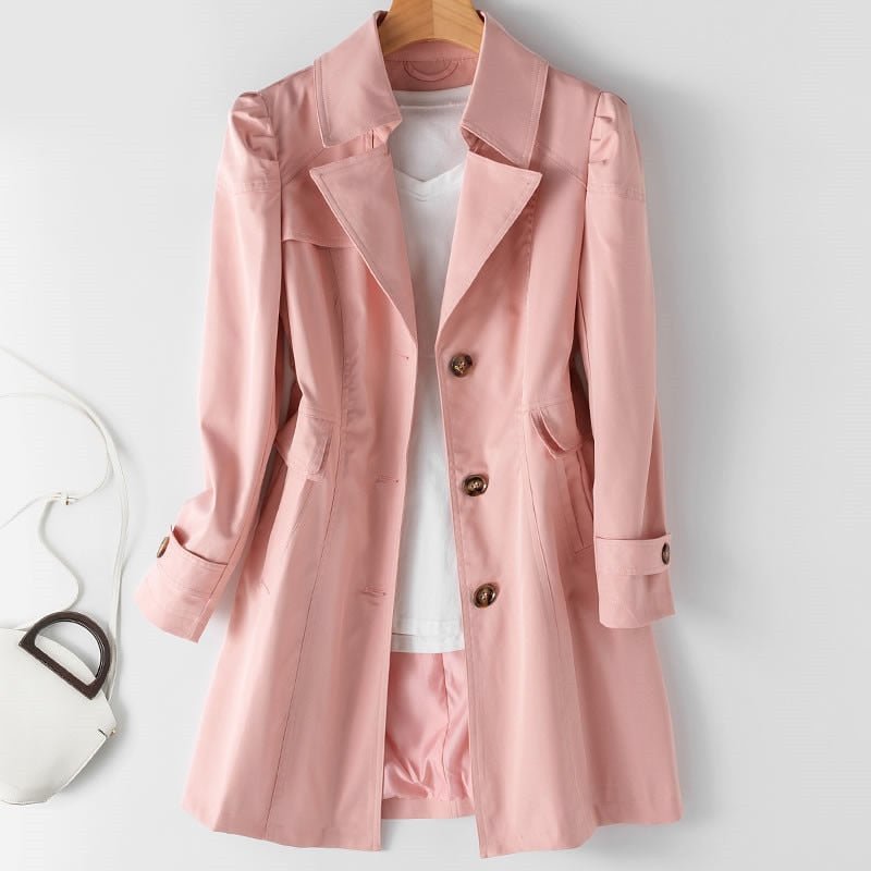 Kurzer Trenchcoat für Damen mit Reverskragen | klassisches Design 4
