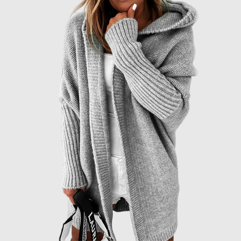 Lässiger Kapuzen-Cardigan für Damen | Oversize Schnitt 0