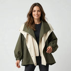 Wasserdichte Damen Jacke mit Kapuze und Taillenzug