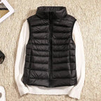 Leichte Ärmelose Daunenweste für Damen, Slim-Fit 0