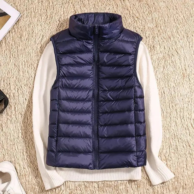 Leichte Ärmelose Daunenweste für Damen, Slim-Fit 10