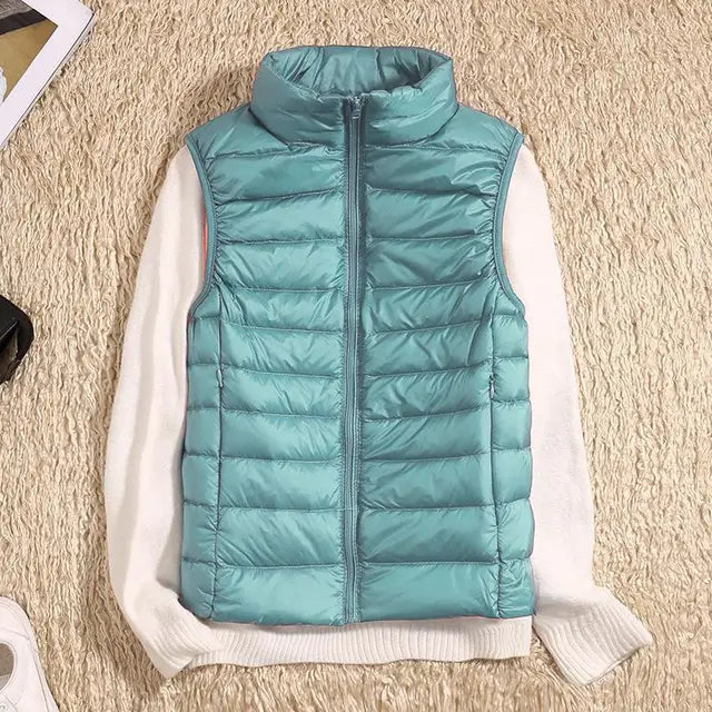 Leichte Ärmelose Daunenweste für Damen, Slim-Fit 3