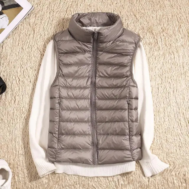 Leichte Ärmelose Daunenweste für Damen, Slim-Fit 4