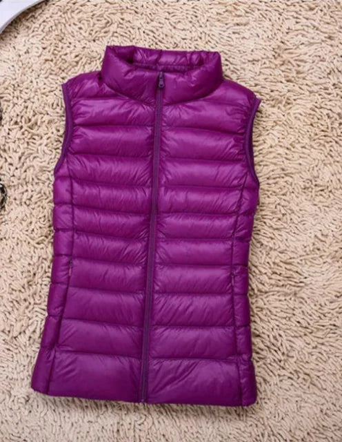 Leichte Ärmelose Daunenweste für Damen, Slim-Fit 6