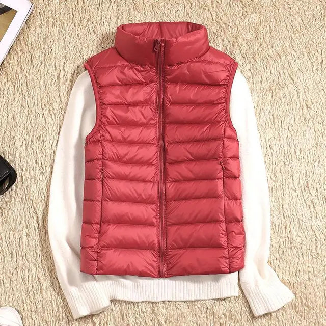 Leichte Ärmelose Daunenweste für Damen, Slim-Fit 7