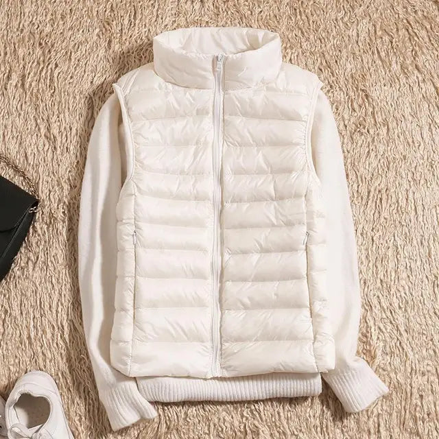 Leichte Ärmelose Daunenweste für Damen, Slim-Fit 8
