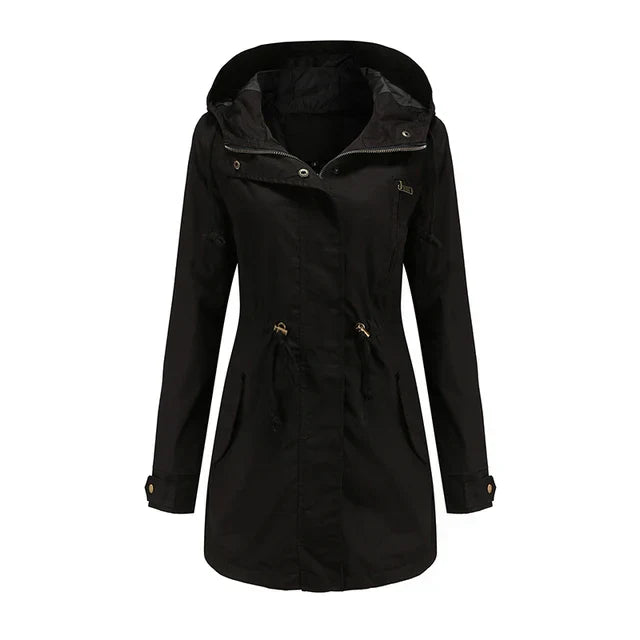 Leichte Kapuzenjacke für Damen | Verstellbare Taille für femininen Look 0