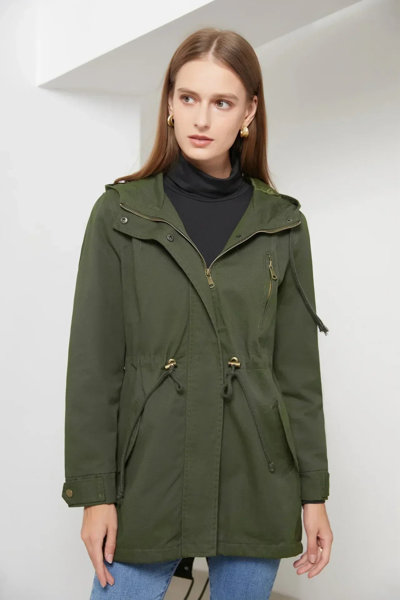 Leichte Kapuzenjacke für Damen | Verstellbare Taille für femininen Look 2