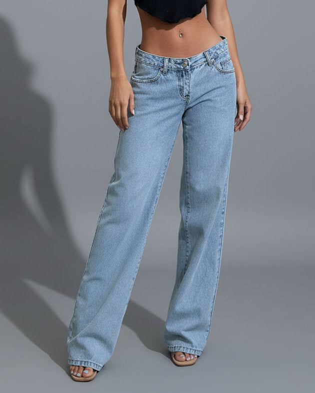 Low-Rise-Jeans für Damen mit entspannter Passform