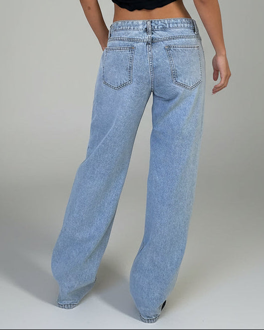 Low-Rise-Jeans für Damen mit entspannter Passform