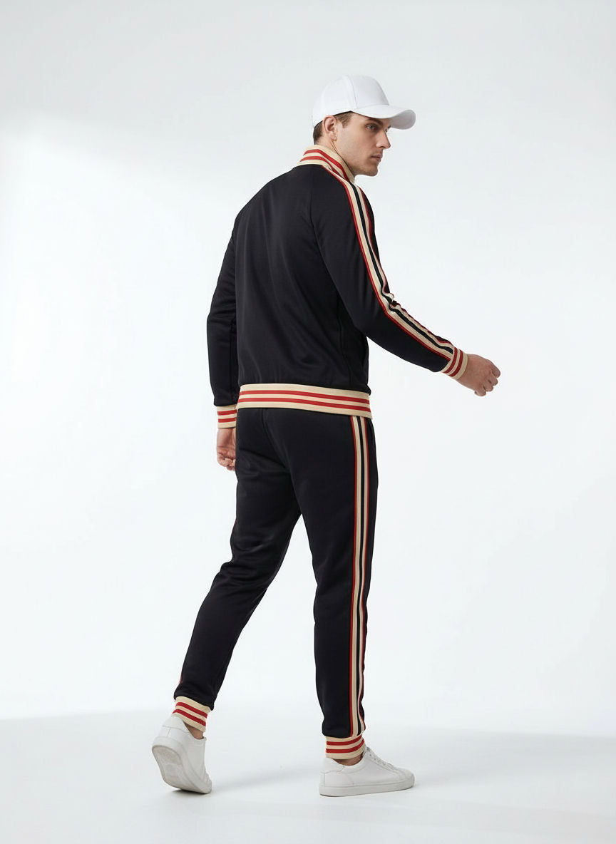 Trainingsanzug für Herren mit Reißverschluss und Bündchen an Ärmeln und Beinabschlüssen