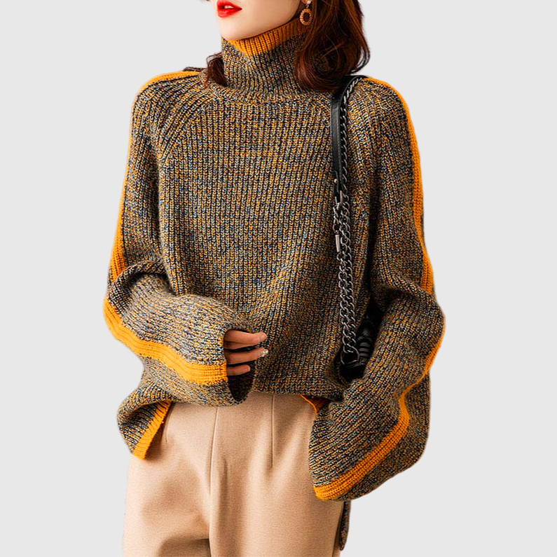 Rollkragenpullover für Damen mit Seitenschlitzen | Gemütlich