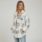 Hemd Jacke für Damen im Karierten Design mit Brusttaschen