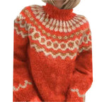 Norweger-Strickpullover für Damen mit Stehkragen | Kuschelig