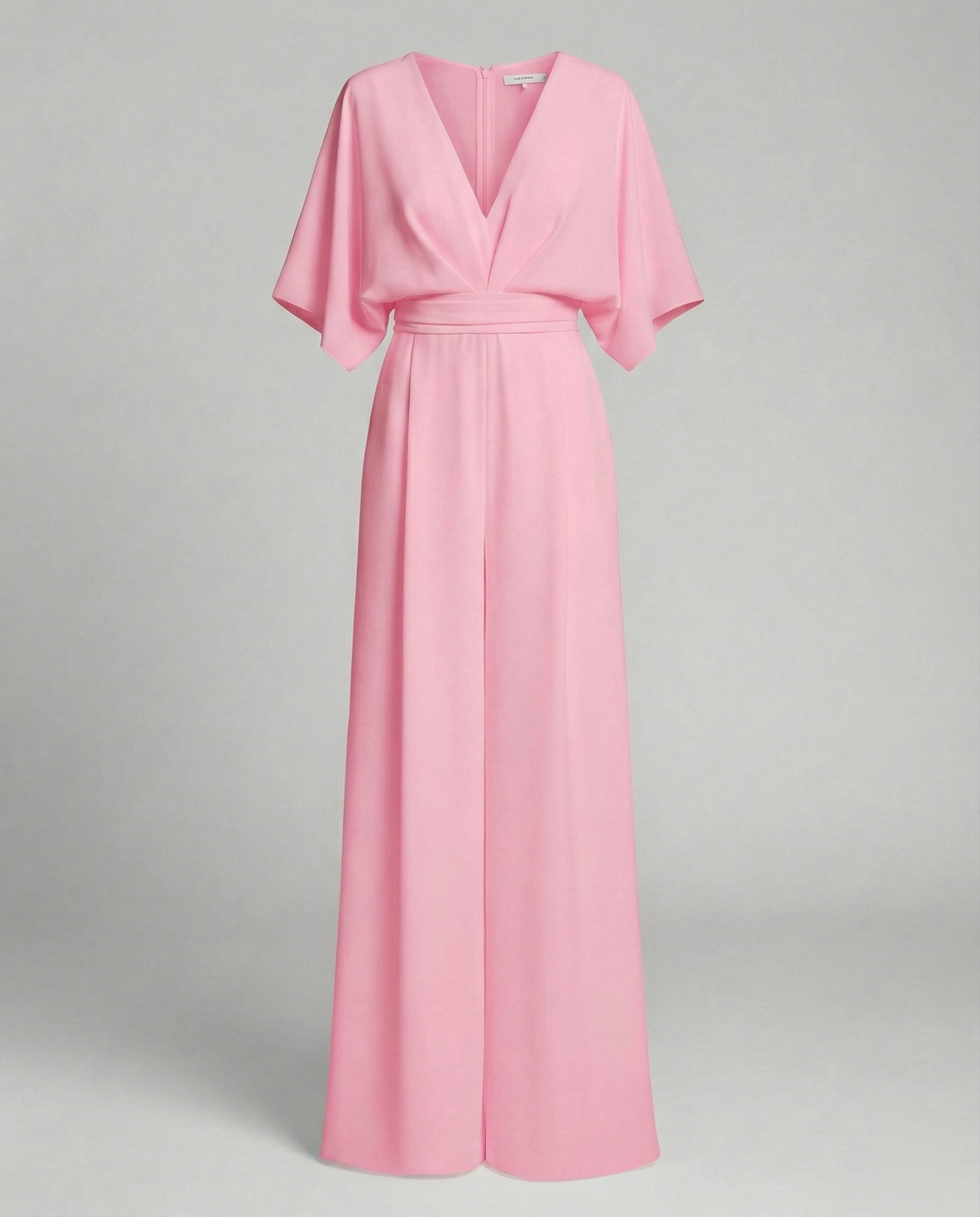 Eleganter Jumpsuit mit kurzen Ärmeln und V-Ausschnitt