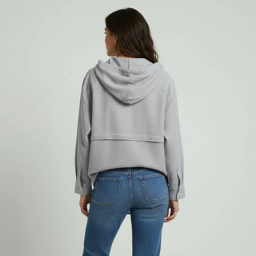 Hemd für Damen mit Langen Ärmeln und Kapuze