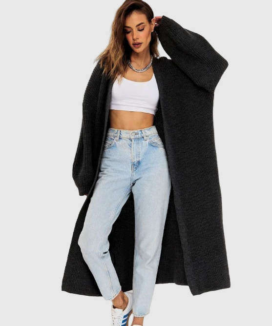 Offener Damen Cardigan mit langer Passform 1