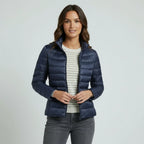 Leichte Steppjacke für Damen mit Stehkragen im einfarbigen Design