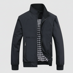 Leichte Blouson Jacke für Herren mit hohem Kragen und gestreiften Bündchen